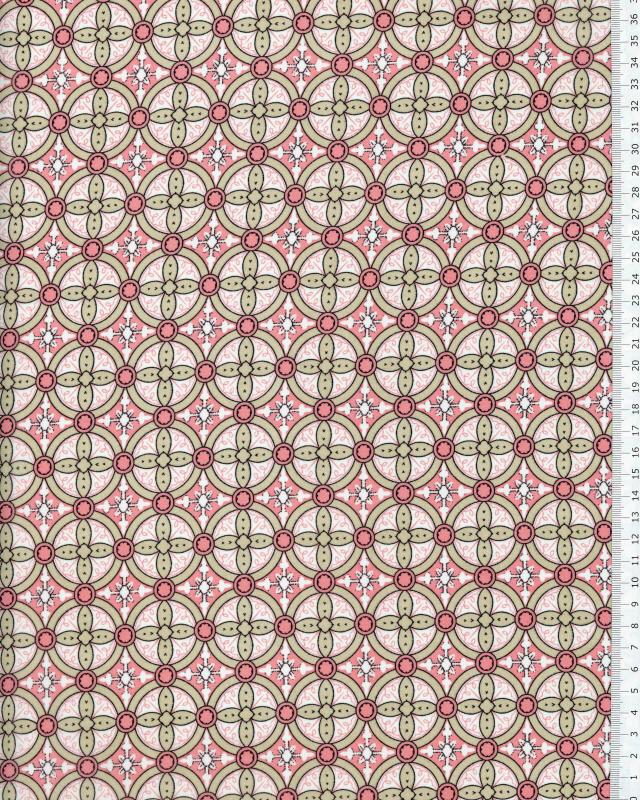 Crepe circle pattern Pink - Tissushop