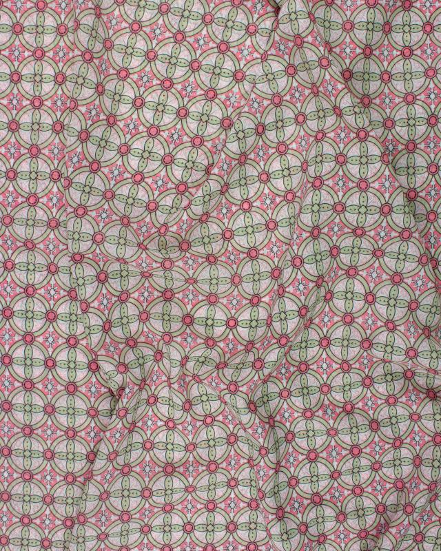 Crepe circle pattern Pink - Tissushop