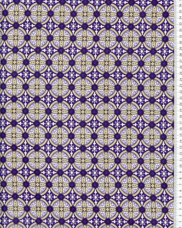 Crêpe motif rond Violet - Tissushop