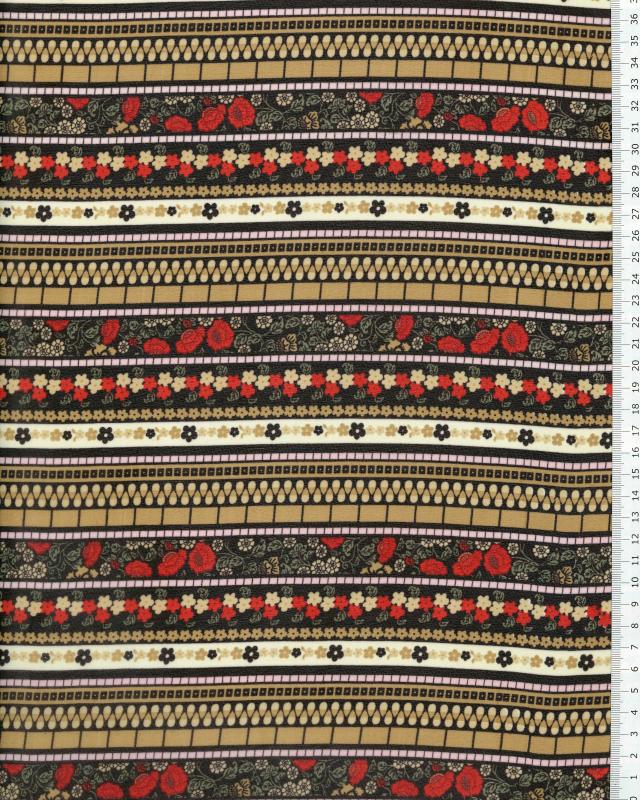 Mousseline imprimé fleurs Rouge - Tissushop