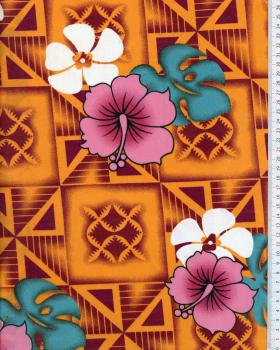 Polynesian Fabric NAURI Orange - Tissushop