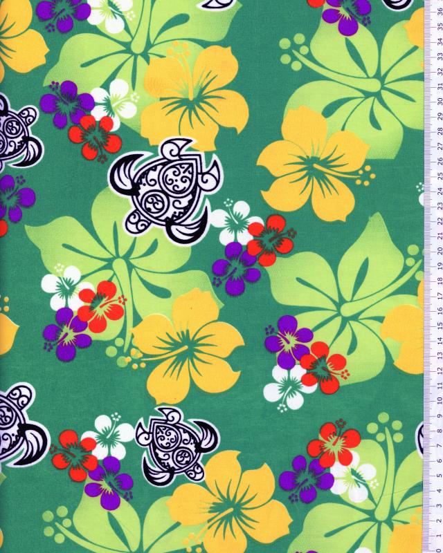 Polynesian Fabric HONU EREERE Green - Tissushop