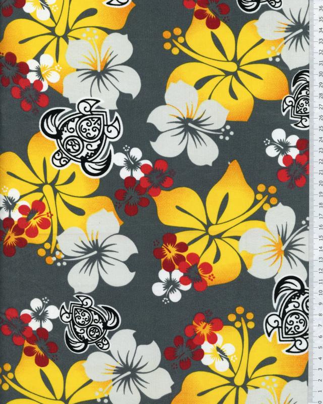 Polynesian Fabric HONU EREERE Grey - Tissushop