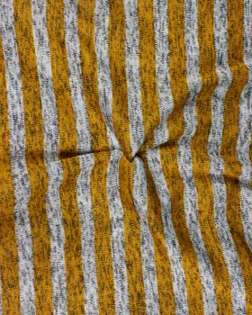 Mesh knit with stripes Mustard - Tissushop