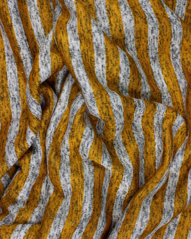 Mesh knit with stripes Mustard - Tissushop