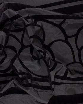 Black flower fabric on background Black - Tissushop