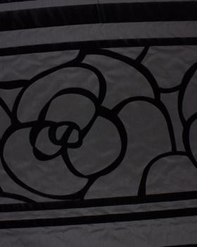 Black flower fabric on background Black - Tissushop