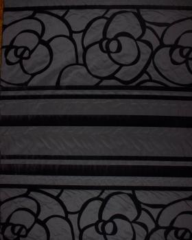 Black flower fabric on background Black - Tissushop