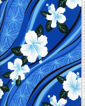 Tissu Polynésien VAIORA Bleu - Tissushop