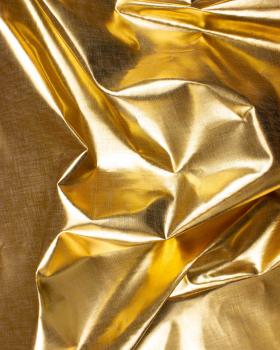 Metallic natural linen fabric Gold - Tissushop