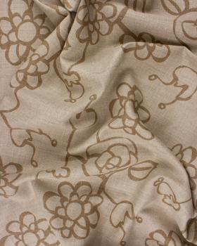 Melia printed linen canvas in 150 cm Beige - Tissushop