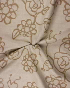 Melia printed linen canvas in 150 cm Beige - Tissushop