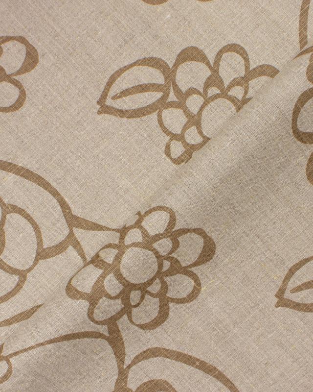 Melia printed linen canvas in 150 cm Beige - Tissushop