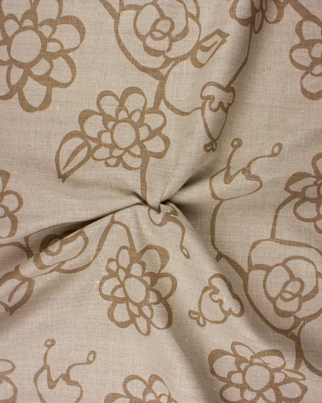 Melia printed linen canvas in 150 cm Beige - Tissushop