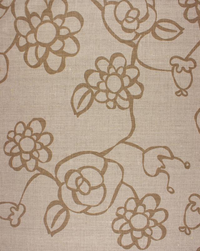 Melia printed linen canvas in 150 cm Beige - Tissushop