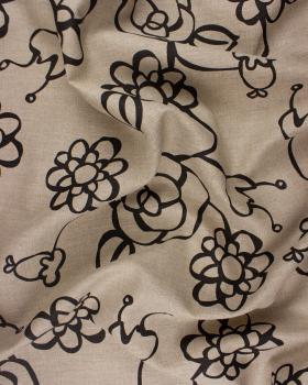 Melia printed linen canvas in 150 cm Black - Tissushop