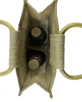 Jute Bag - Capacity 2 bottles Natural - Tissushop