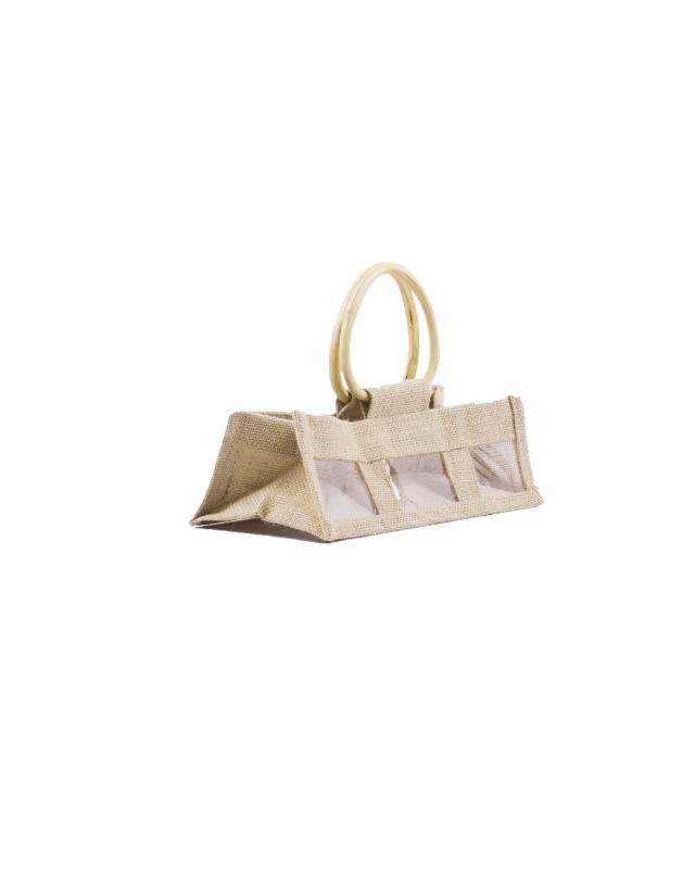 Sac en Toile de Jute - Contenance 3 Pots Naturel - Tissushop