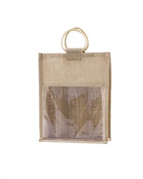 Sac en Toile de Jute - Contenance 6 Bouteilles Naturel - Tissushop