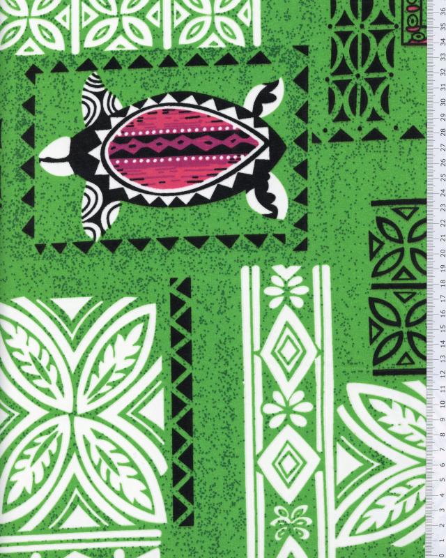Polynesian Fabric APEAU Green - Tissushop