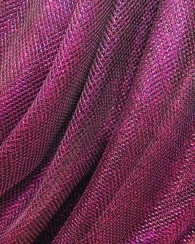 Lurex Metallic Mesh 2 Tones Black / Fuchsia - Tissushop