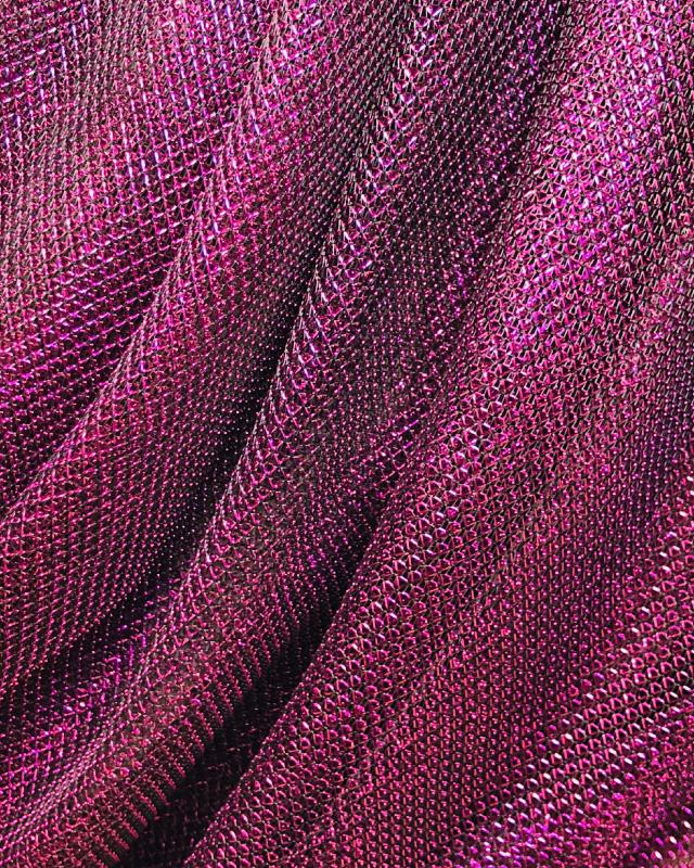 Tulle Lurex Métallique 2 Tons Noir / Fuchsia - Tissushop