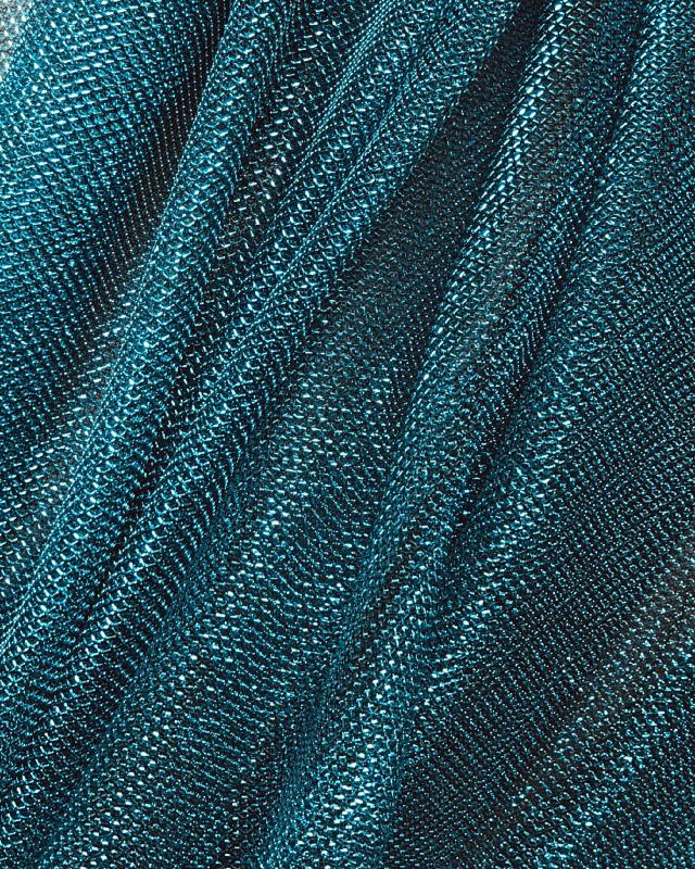Lurex Metallic Mesh 1 Tone Blue Lagon - Tissushop