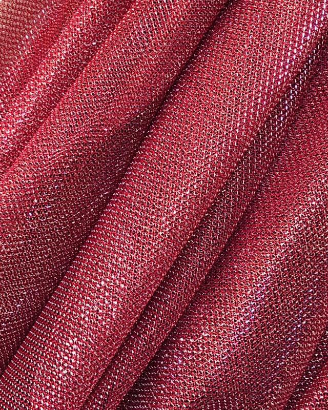 Tulle Lurex Metallic 1 Ton Rouge Brique - Tissushop