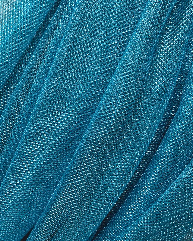 Lurex Metallic Mesh 1 Tone Turquoise Blue - Tissushop