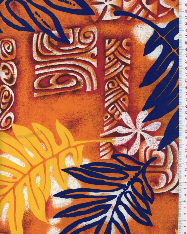 Polynesian Fabric VETEA Orange - Tissushop