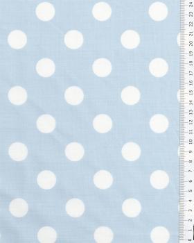 Polycotton Large white dots / Light Blue - Tissushop