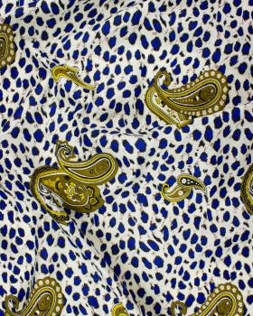Polycotton printed with leopard pattern Blue - Tissushop
