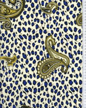 Polycotton printed with leopard pattern Blue - Tissushop