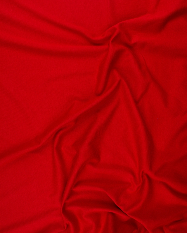 Jersey Coton Peigné Uni Rouge - Tissushop