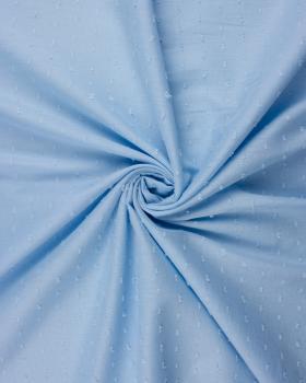Voile de coton plumetis Bleu Ciel - Tissushop