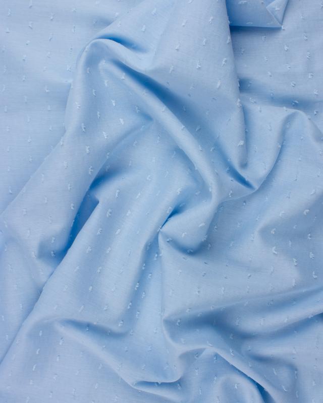 Voile de coton plumetis Bleu Ciel - Tissushop