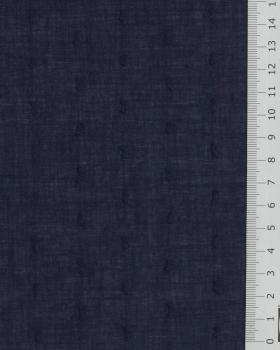 Voile de coton plumetis Bleu Marine - Tissushop