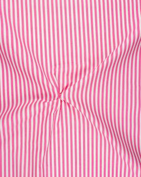 Coton Blanc à Rayures Rose - Tissushop