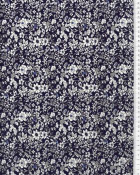 Coton imprimé flore Bleu - Tissushop