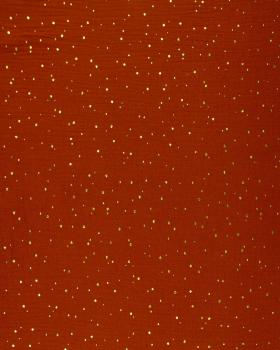 Double gaze pois doré Rouille - Tissushop
