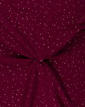 Muslin gold dots sky Bordeaux - Tissushop