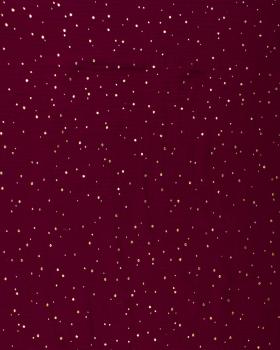 Muslin gold dots sky Bordeaux - Tissushop