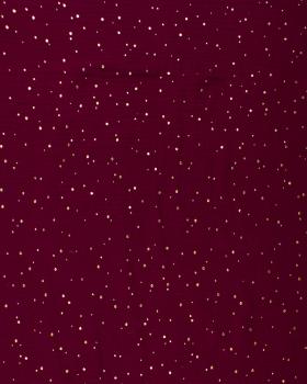 Double gaze pois doré Bordeaux - Tissushop