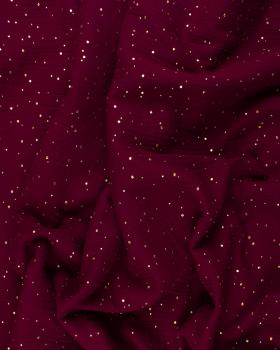 Double gaze pois doré Bordeaux - Tissushop