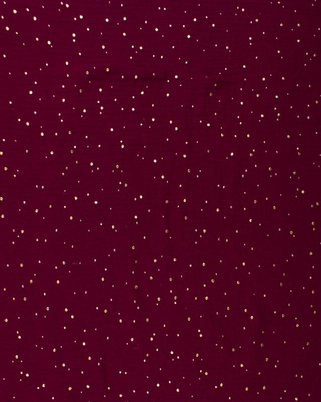 Double gaze pois doré Bordeaux - Tissushop