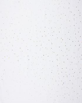 Muslin gold dots sky White - Tissushop