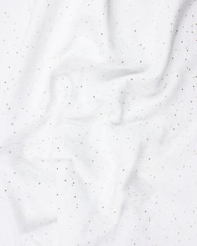 Muslin gold dots sky White - Tissushop