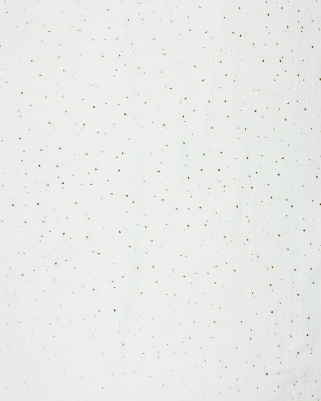 Muslin gold dots sky Ivory - Tissushop