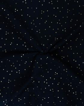 Muslin gold dots sky Black - Tissushop