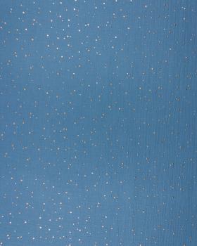 Muslin gold dots sky Blue Jeans - Tissushop